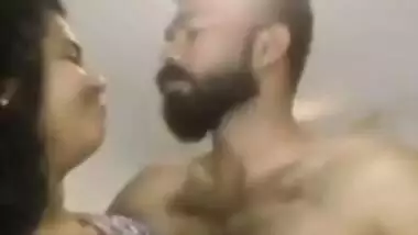 Desi girl kisses her bearded XXX lover for their homemade sex film