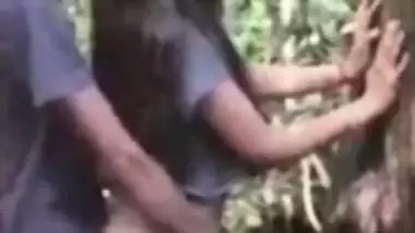 Voyeur XXX spy mms video of village lovers caught fucking outdoor