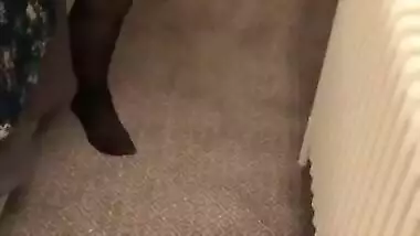 Pakistani Wife Getting Changed In To Stockings And Suspenders To Meet Husbands Friend In Hotel