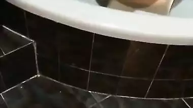 Desi wife taking bath recorded by husband with audio