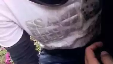 Hot gujrati girl neha with her boyfriend manu in park showing her big juicy breasts