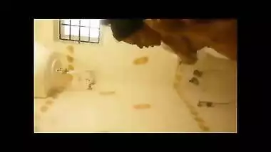 Man seizes the moment and films pretty Desi wife taking a shower