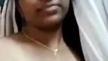 Sexy Indian wife opens big XXX hooters with dark nipples on amateur cam
