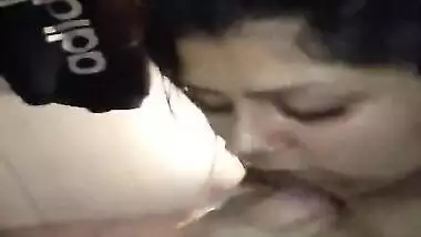 Slutty NRI wife cheating with a guy sucking like a whore with deepthroat
