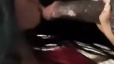 MMS video of cute Lankan girl blowing her Desi lover's XXX prick