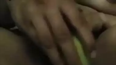 Perverted solo slut uses a banana as XXX toy for her Desi vagina