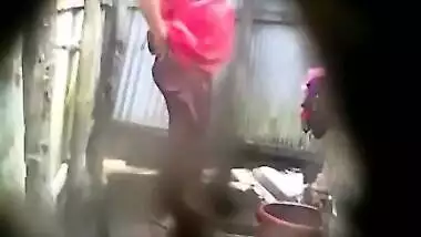 Desi boy catches neighbor almost naked after an outdoor XXX shower