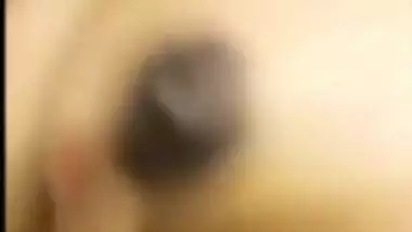 Happy male enjoys his young Desi wife and sucks her cute nipples