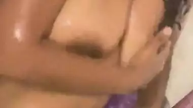 Cute Pune wife Deep suck on Long unpeeled cock and boobs pressed in shower