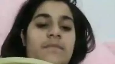 Indian girl pulls T-shirt up to expose her XXX titties and nipples