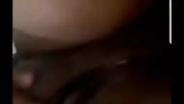 Fat Indian MILF rubs her wet XXX twat during sex video chat with BF