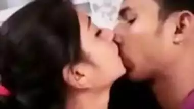 Girl kisses her XXX partner who films a sex movie about the making out