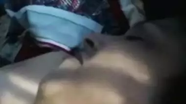 Indian wife performs a sex show with guy licking her XXX boobs