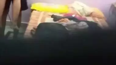 Excited fellow hugs his hot Desi girlfriend who wears no XXX panties