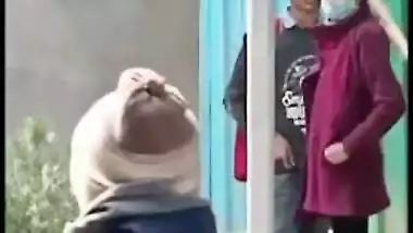 Indian school girl give head outdoor before school and caught on XXX cam