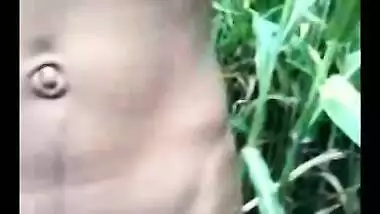 Indian girl in forest getting naked with infront of 2 guys