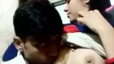 Kissing ends with hot XXX nipple-licking for the lovely Desi chick