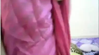 Horny abode wife undresses for her spouse on a movie scene chat