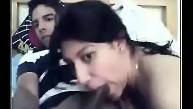 Home made deep throat blowjob session by Indian wife with her hubby