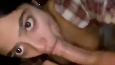 Young girlfriend showing her Naked Boobs n Tits and giving blowjob to BF