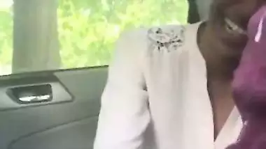 Desi outdoor porn of a girl sucking a dick in the car