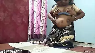 IT Engineer Trishala Fucked with Colleague on Hot Silk Saree After A Long Time