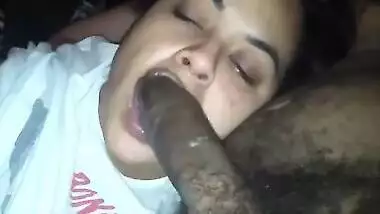 Indian girl wants to sleep but man insists on some XXX oral action