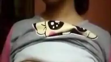 Nepali school girl recording super boobs for boyfriend