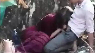 Wicked Desi sex with curvy Mallu GF outdoor in the jungle caught on mms