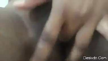 Very horny Indian babe rubbing her black Pussy with her fingers