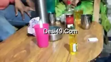 Hospitable Desi girl doesn't know how to deny guests who paw boobies