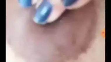 Tight pink pussy and round boobs showing GF video call