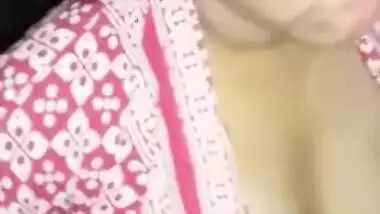 Husband strokes Desi wife's tiny tits during XXX fun in the dark