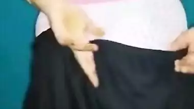 Husband is out of town so shameless Desi MILF makes XXX show with boobs