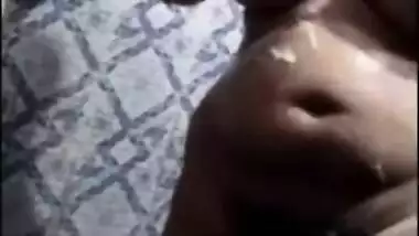 Big-assed Desi mom washes her chubby body for horny webcam client