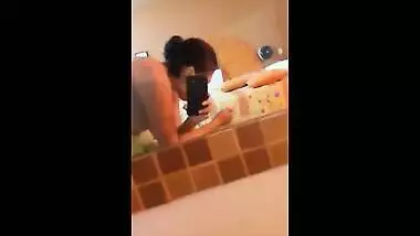 Massage angel receives her fur pie hammered in doggy style by client