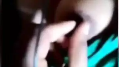 Sexy Desi slut moans when playing with her tits during online show