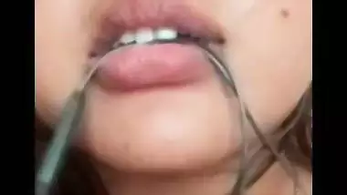 Big boobs horny GF fingering on video call to lover