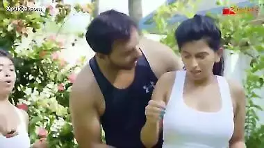 Couch Taking Advantage of Female Trainers Pressing & Touching Boob’s