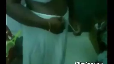 Malayali tailor lady Aparna taking off blouse and underskirt exposing herself in bare necessities