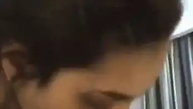 Naughty lady shoots her blowjob MMS fucking a dick