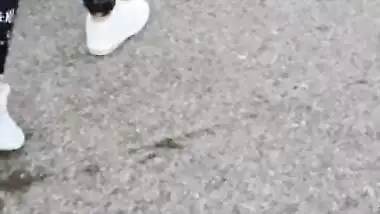 Step son fucking step mom in leggings in the car park of McDonald's