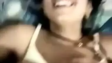 Village Desi XXX bitch smiling while getting fucked by her boyfriend MMS