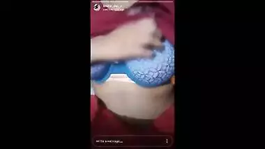 No way miss ! Sneha insta live strip to bra, Pressing boobs,Areola visible