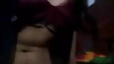 Slim Desi college girl shows bald XXX pussy and tits with big nipples