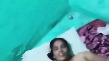 Village sex of a wife putting a condom on dick before sex