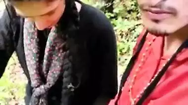 Man makes XXX video of Desi girlfriend stroking his dick outdoors
