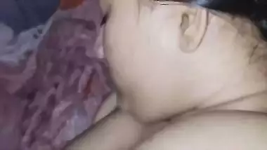 Sleeping wife nude boob press by Bengali husband