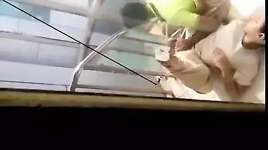 Desi aunty fingered by co worker in shopping mall staircase caught