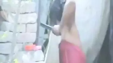 Desi Village Wife Caught Bathing Outdoor